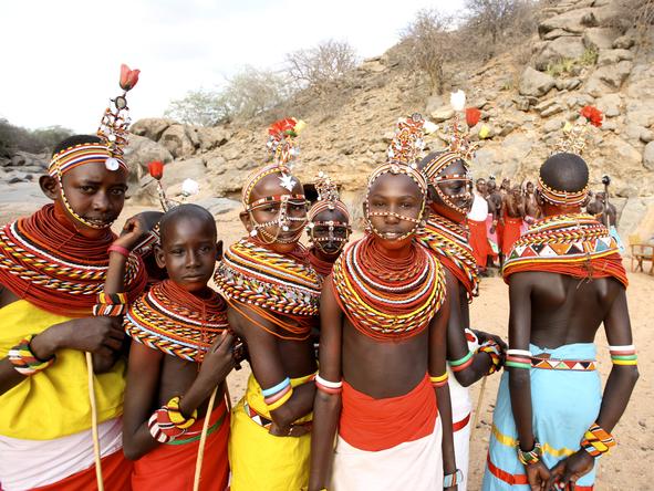 SaSaab Camp - local Samburu teenagers